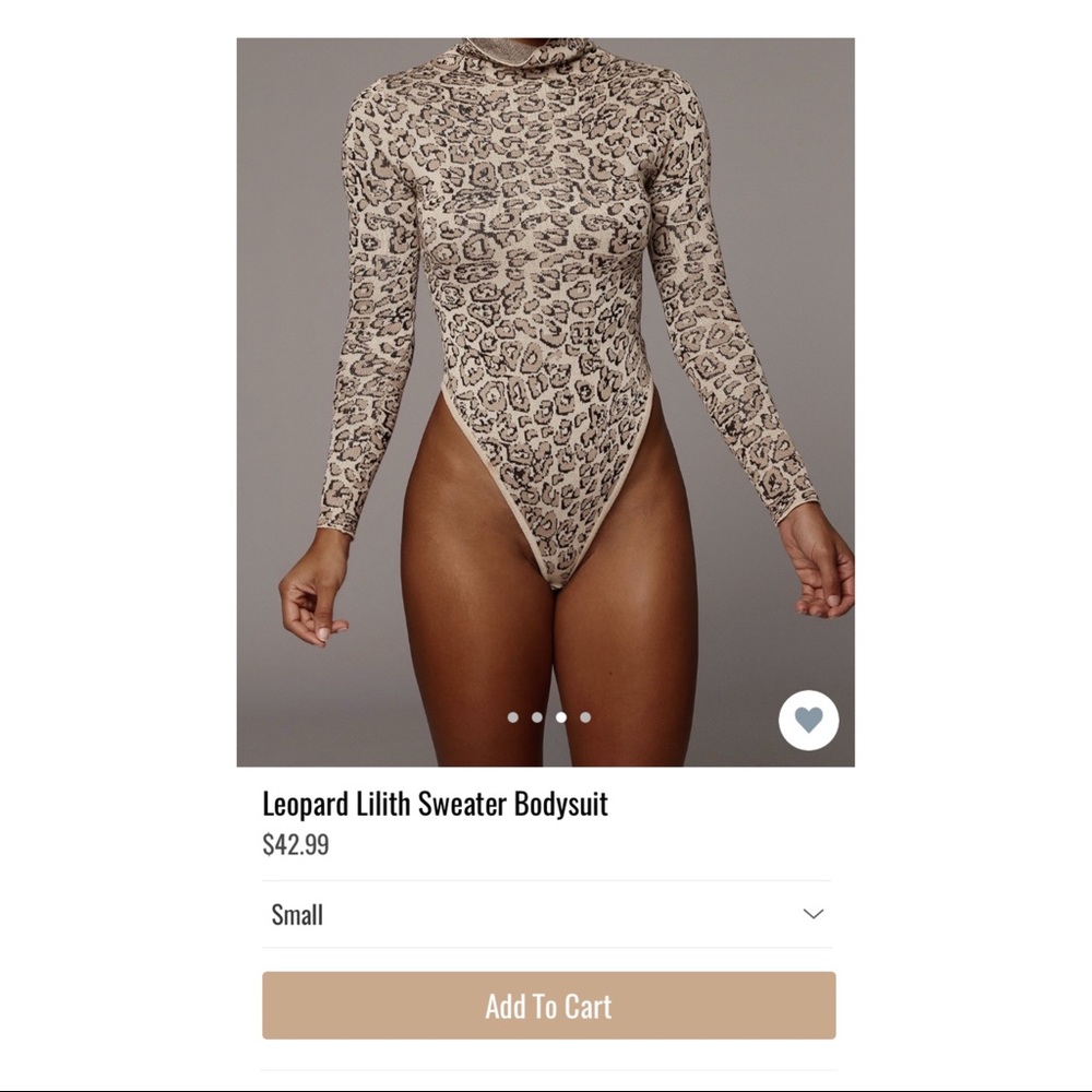 Leopard sweater bodysuit